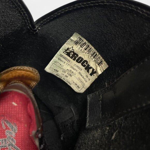 Rocky Men's Leather Western Ride Comfort Boots Cowboy Work Biker Size 10 M - Picture 11 of 15